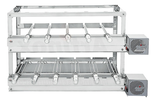 Churrasqueira Giratória Inox Gril 11 Espt Ag 3 Andar 2 Motor
