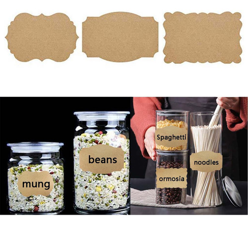 Pegatinas Kraft De Escritura Irregular, Autoadhesivas, Con F
