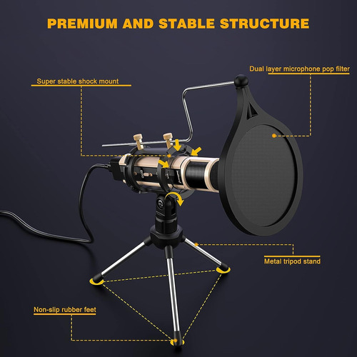 Zealsound Microphone Adapter, Usb Microphone Adapter Y 3,5 M