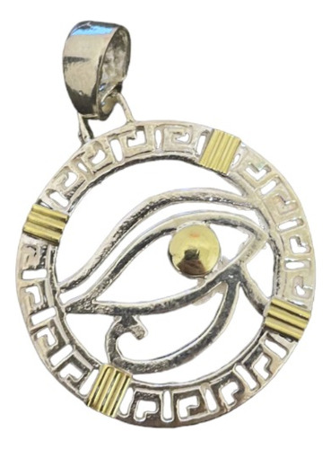 Medalla Ojo De Horus 32mm Plata 925 Y Oro