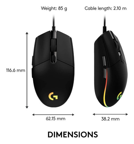 Logitech G203 Rgb - Ratón Cableado Para Videojuegos