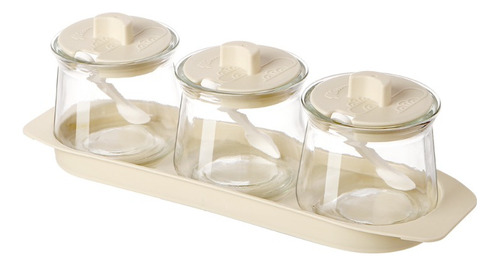 Juego De Tarros De Especias De Vidrio For Cocina De 3 Piezas