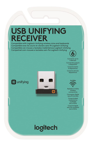 Receptor Unifying Logitech Inalámbrico Usb De 2,4 Ghz Negro