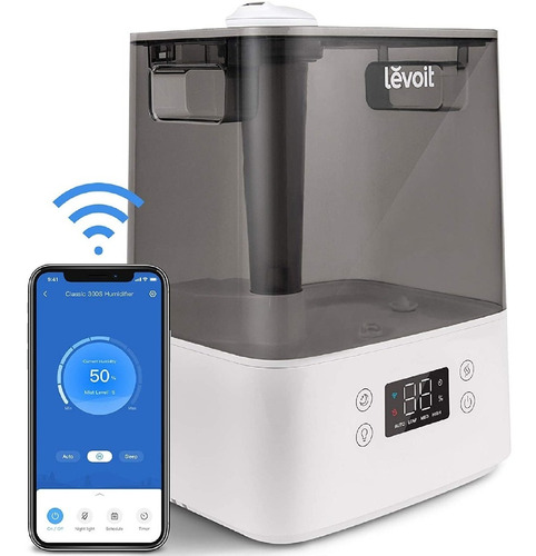 Humidificador Ultrasónico Smart Wifi Y Conector De Voz Color Blanco/Gris