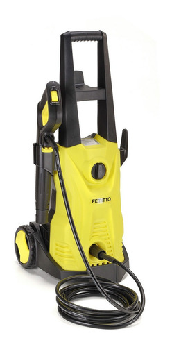 Imagen 4 de 6 de Hidrolavadora Eléctrica Femmto Hlh01 Amarilla Y Negro 5,5 L/min 120bar 220v - 1800w - 50hz - 1750psi Manguera De 5mts Pistola De Alta Presión Tecnologia Auto-stop