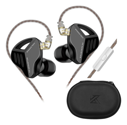 Audífonos Con Cable Hifi Kz Zvx Con Micrófono Y Bolsa De Tra Color With Mic Black