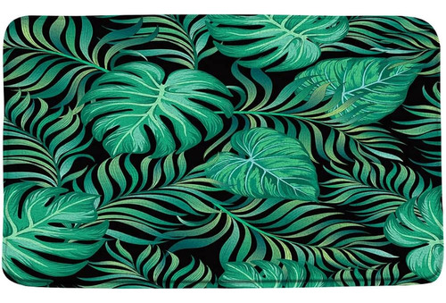 Zkjsmgs Palm Leaf Bath Mat Tropical Green Leaves Plant Banan