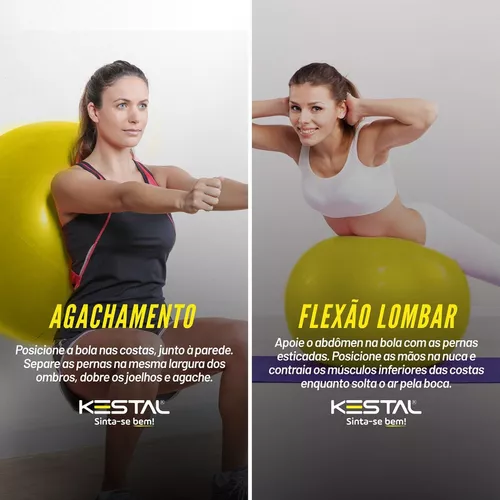 Bola de Pilates - Amarela - 55cm - Kestal