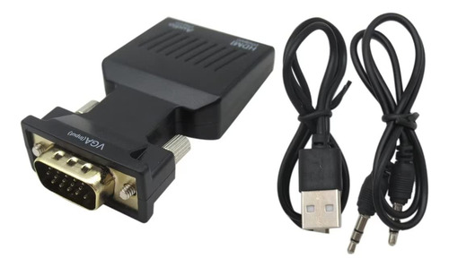 Vga Macho Hdmi Hembra Adaptador 1080p Audio Video Pcs