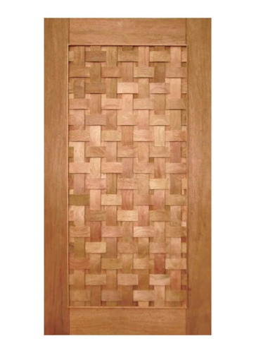 Porta De Madeira Couro Trançado 120x210 Maciça Cedro Arana