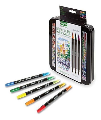 Crayola Brush & Detail Dual Tip Markers, Kids At Home Activi