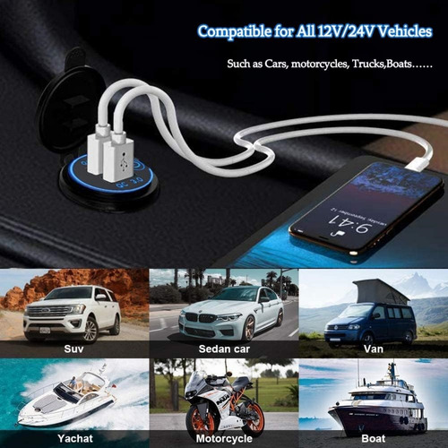 Cargador Usb Dual Kewig Quick Charge 3.0 Resistente Al Agua