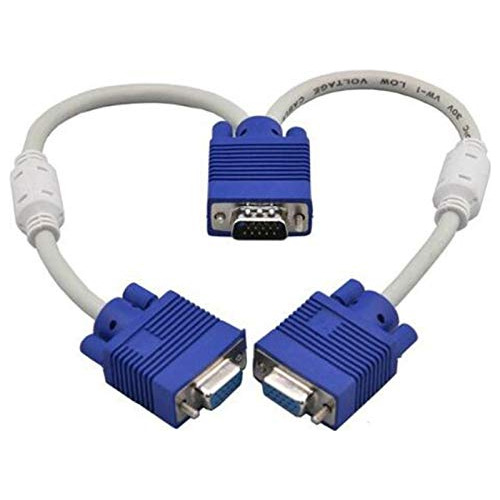 Potadak Vga Splitter Cable Computadora Dual 2 Monitor 15 Pin