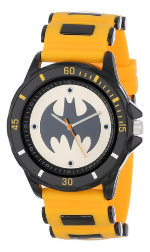 Reloj Analógico Con Correa De Goma Amarilla Batman Bat9065 P