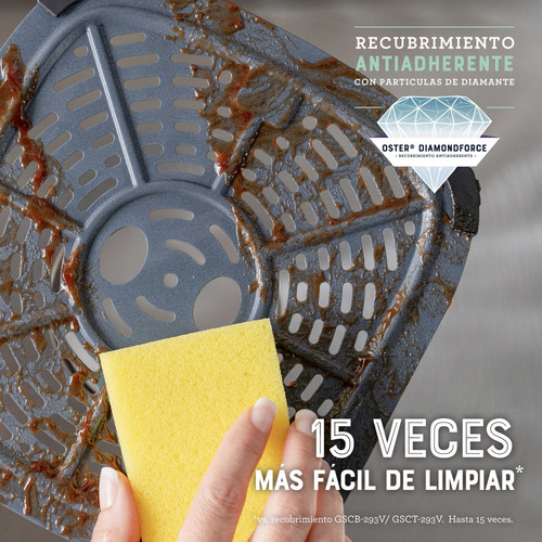 Freidora Aire Digital 7.5l Oster 10 Programas Ckstaf75wdssdf