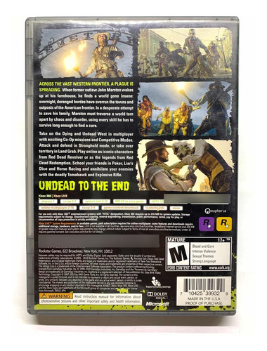 Red Dead Redemption Undead Nightmare Xbox 360 (Usado)