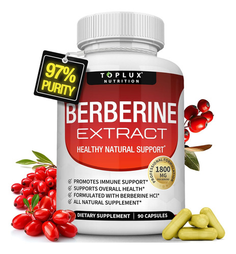 Berberina Plus 1800 Mg Hcl Complex Bienestar General 90 Cap