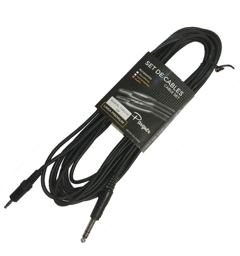 Imagen 1 de 3 de Cable Parquer Cabi2106 Plug 6.5 St A Mini Plug 3.5 St 6 Mts