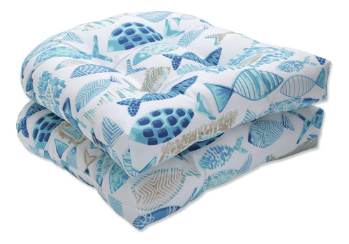 Pillow Perfect Cojines De Asiento Con Gancho Azul Marino Par