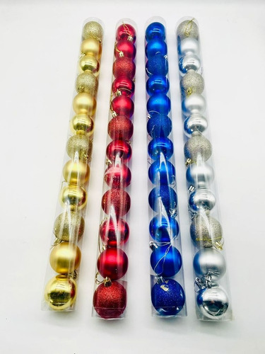 Pack De 12 Esferas Bambalinas Navideñas Adornos Navidad 6cm