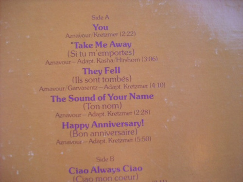 Vinilo Lp De Charles Aznavour I Sing For ...you (xx159 (Usado)