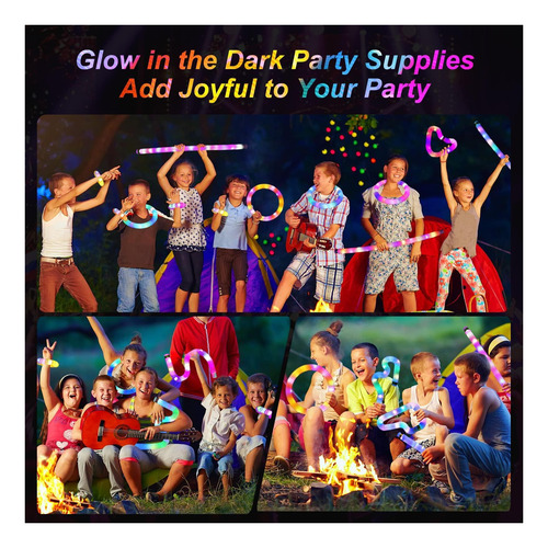Light Up Glow Sticks Fildget Pop Tubes, Paquete De 24 Unidad