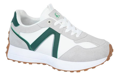 Tenis  Casual De Dama  Prokennex 9010 Color Blanco/ Verde