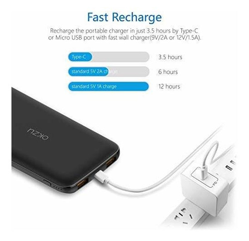 Okzu Quick Charge Power Bank Mah Pd Delivery Portable Pack