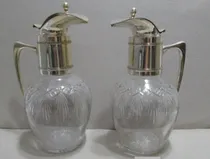 Comprar Par Jarras Cristal Tallado Metal Plateado 1250ml 23cm (15537 Plateado