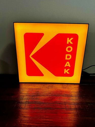 Cartel Cuadro Luminoso Led Kodak Retro Negro