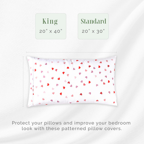 Juego De 2 Fundas De Almohada Ultra Suaves Estampado Corazon