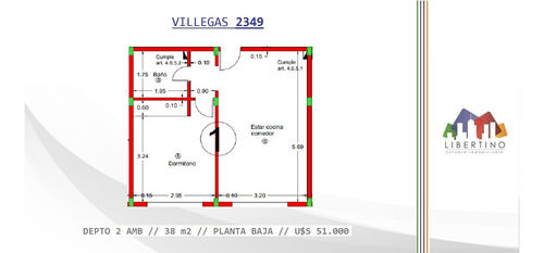 Imagen 3 de 9 de Departamento 2 Amb Planta Baja En Pozo // Villegas 2349