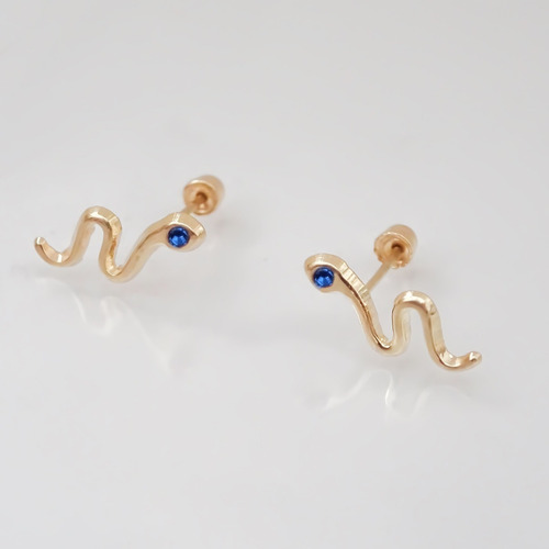 Amor Eterno - Broqueles Serpiente Vibora / Aretes / Oro 10k