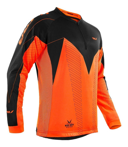 Camisa Ciclismo Manga Longa Ultra Bikes Laranja/preto Tam. M