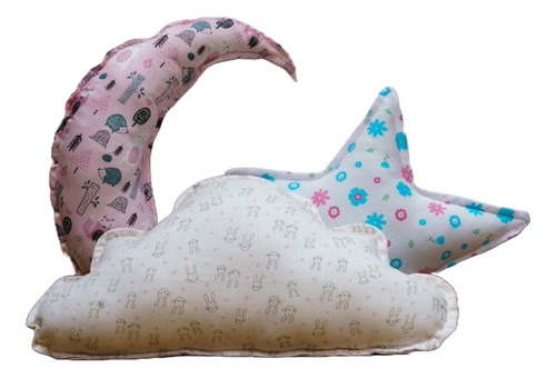 Combo Almohadones Decorativos  Luna Estrella Y Nube