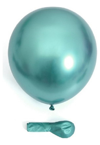 Balão Bexiga Metalizado Colorido Cromado 50un N°10 Verde