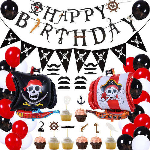 Decoraciones De Fiesta De Cumpleanos Pirata Para Ninos Sum