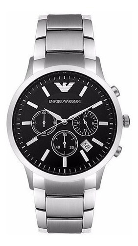 Relógio 0008g Empório Armani Ar0585 Preto Puls. Aço C/ Caixa