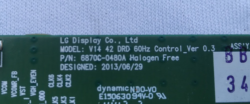 Placa T-con Lg 42lb5800 42lb5500 42lb5600 6870c-0480a (Usado)