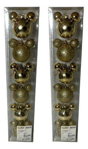 Kit Enfeites 12 Bolas Árvore De Natal Mickey Disney Original