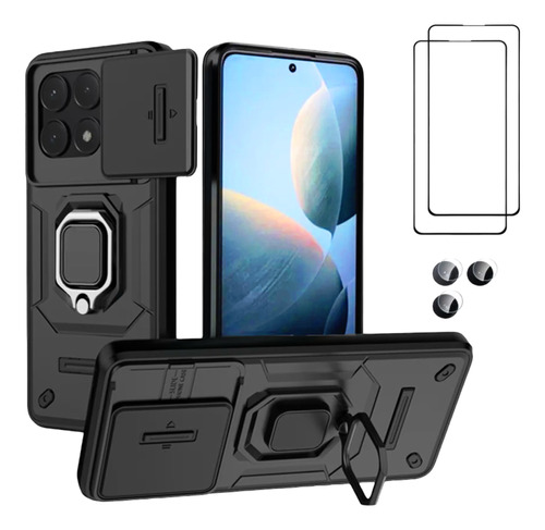 Funda Rígida Anillo Para Poco X6 & X6 Pro (5g) + 3 Protector