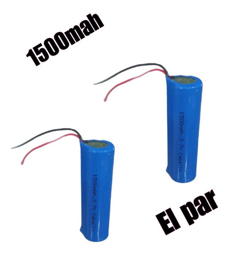 Batería Pila 18650 3.7v 1500mah Con Cable 