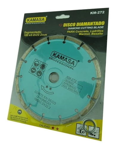Disco Diamantado 7 180mm Corte Segmentado Concreto Kamasa