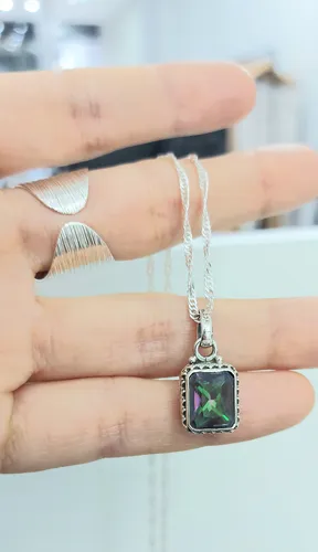 Dije De Plata 925 Y Piedra Cuarzo Místico