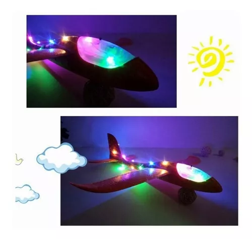 Avião Elétrico Montável Isopor Luz Led Yj-016 Vários Modelos