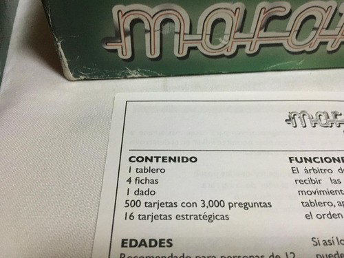 Juego De Mesa Maratón 20 Aniversario/ Schaar