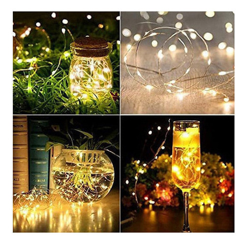 Jj A Cb 2 Pack Cadena Luces Solares, 8 Modos 10m 100 Luces
