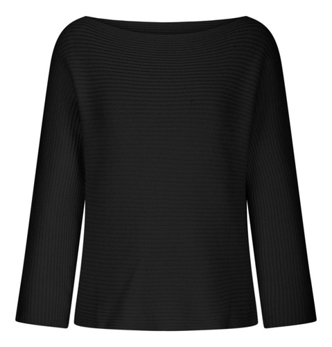 Jersey De Punto Holgado De Color Liso Para Mujer Con Hombros