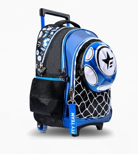 Footy Mochila Carrito Born To Win 18'' Negra Con Luces Led P