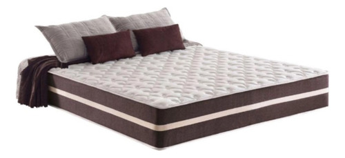 Cama Box Casal Bipartido Marrom Com Colchão Little Angel